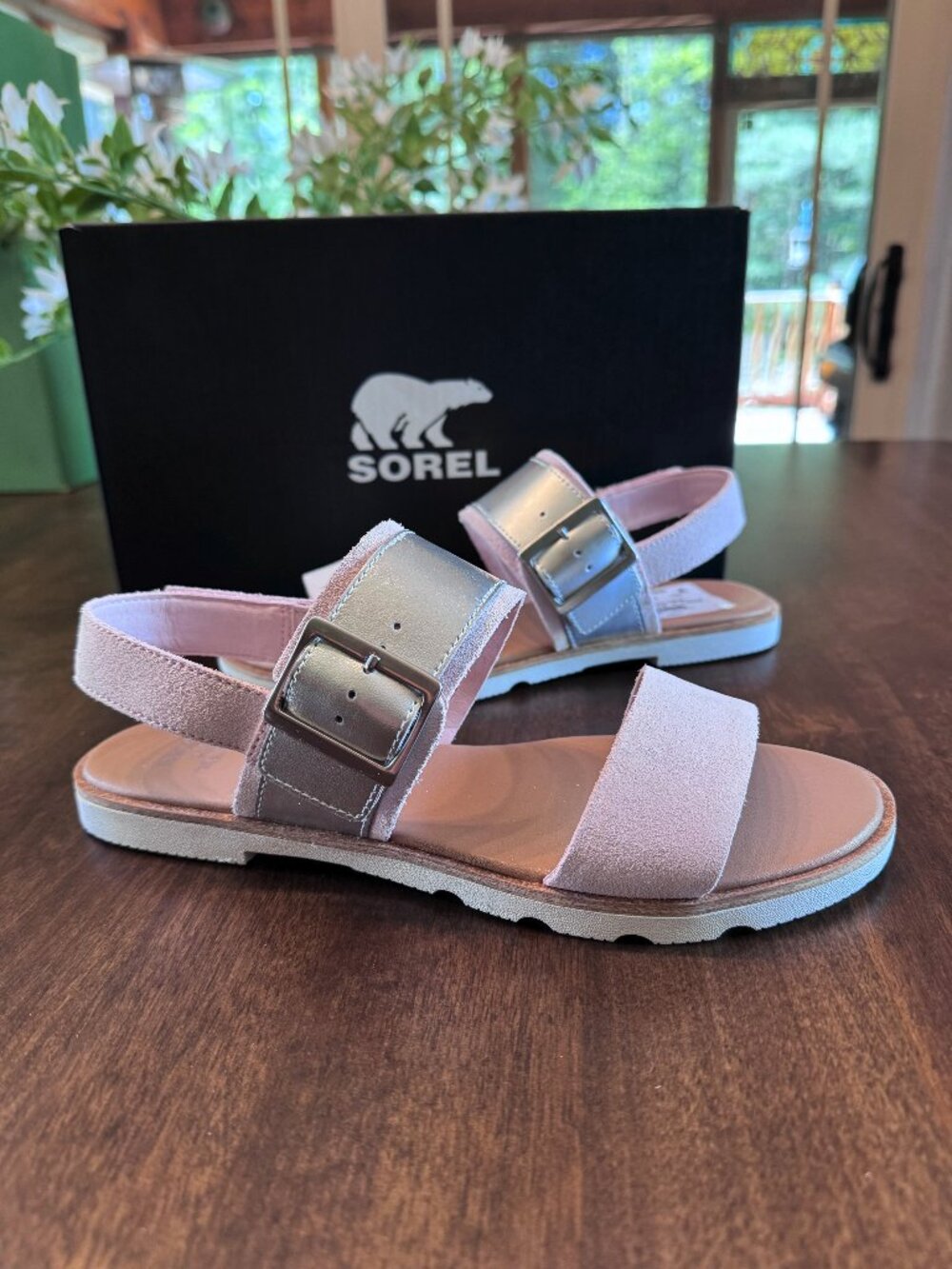 NEW Sorel Ella lll Slingback Sandals - Whitened Pink Sea Salt - Picture 1 of 4